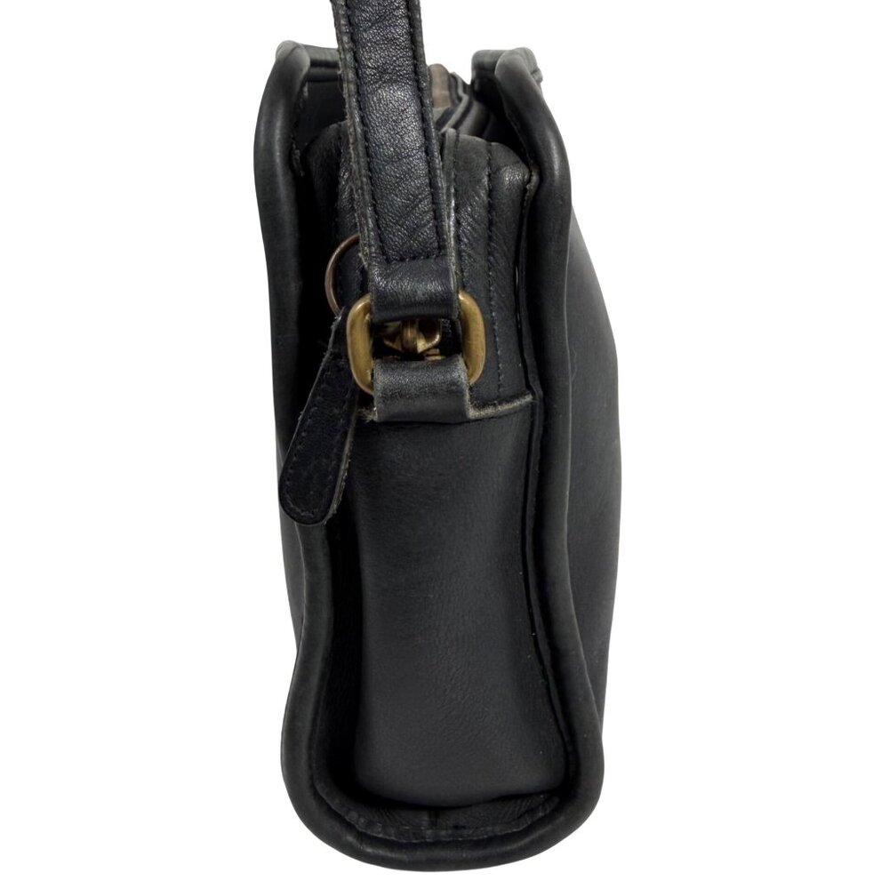 COACH Sutton Black Leather Zip Top Crossbody Bag 9814 Vintage + Hang Tag USA - Picture 3 of 15